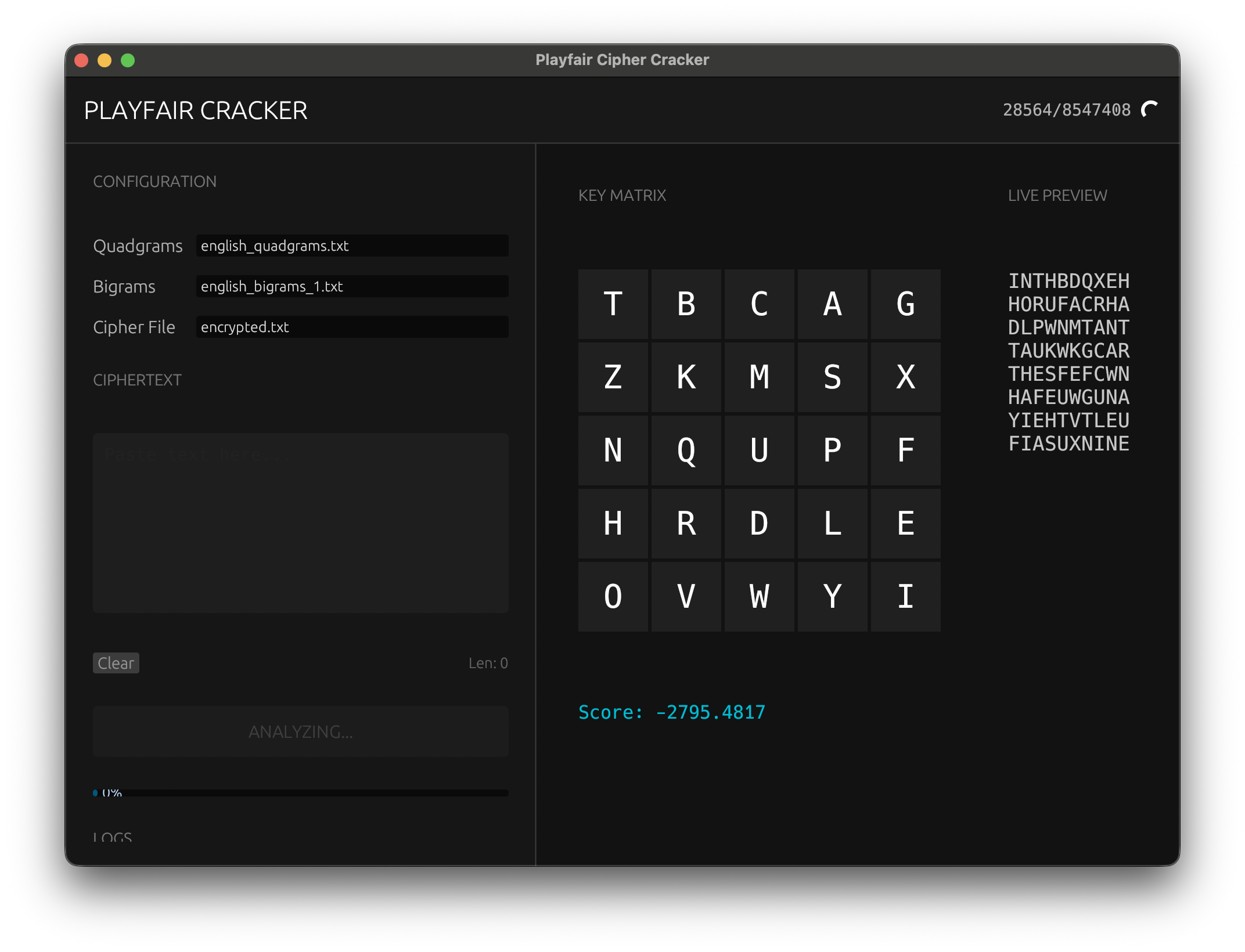 PlayfairCracker GUI